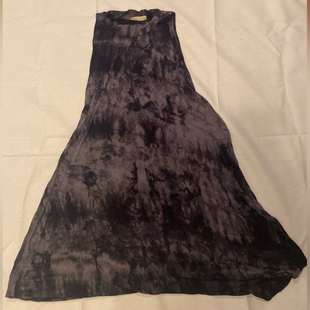 Ginger G Dark Tie-Dye Sleeveless T-Shirt Dress